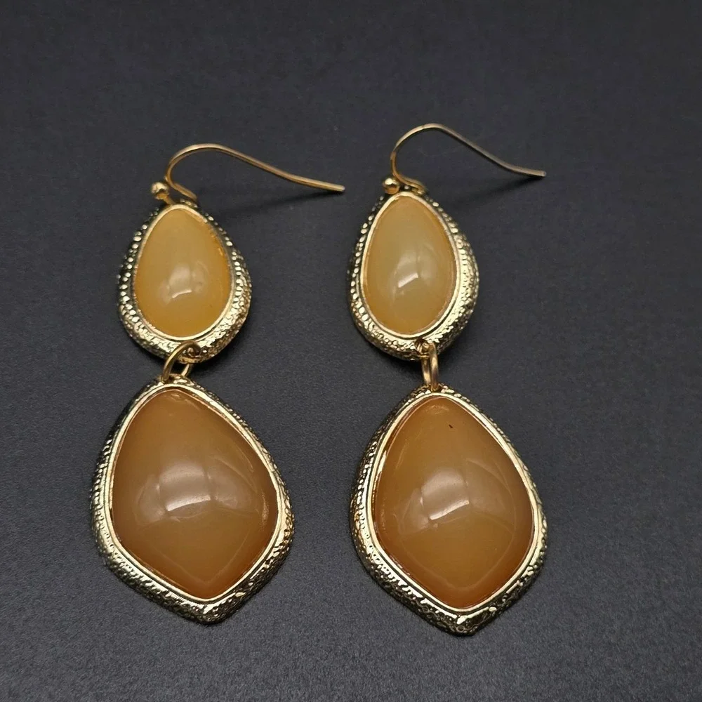 Peach Orange Dangle Drop Earrings Fall Autmn